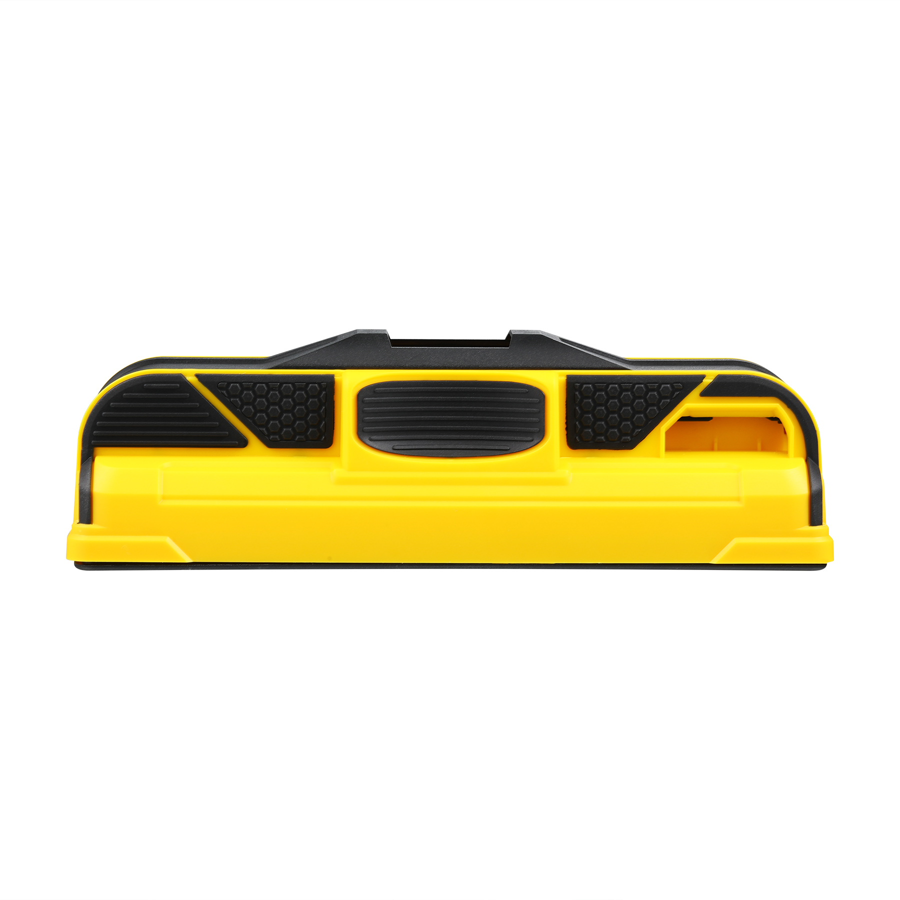 ABS+TPE overmolded decoration smart tool housing, yellow and black color-block design, honeycomb TPE grip zones, manufactured by ABERY