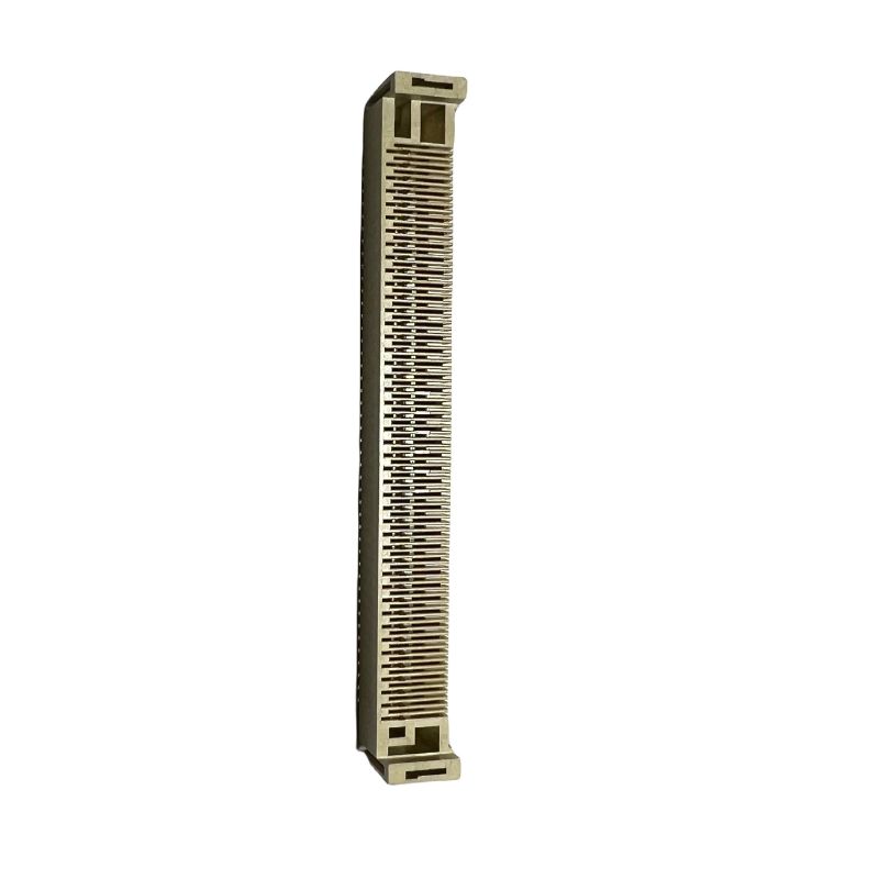 PA6 GF20 connector housing in natural beige color, high-density pin slots, same dimensional specification as black variant